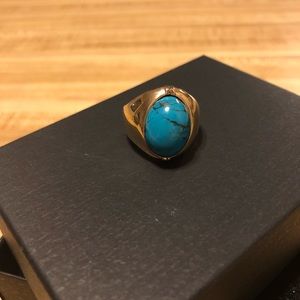 Real turquoise & 14K gold ring